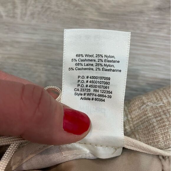 Wilfred High Waist Dress pants Plaid Beige Ankle Crop  Pant Wool Cashmere - Picture 7 of 10